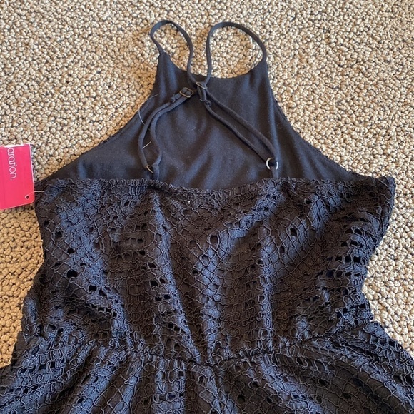 Xhilaration Black Eyelet Dress Women’s Size XS w/ Adjustable Straps - Picture 5 of 6
